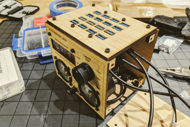 sloth-storage case and controls assembled