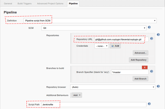 Set Jenkinsfile in configuration